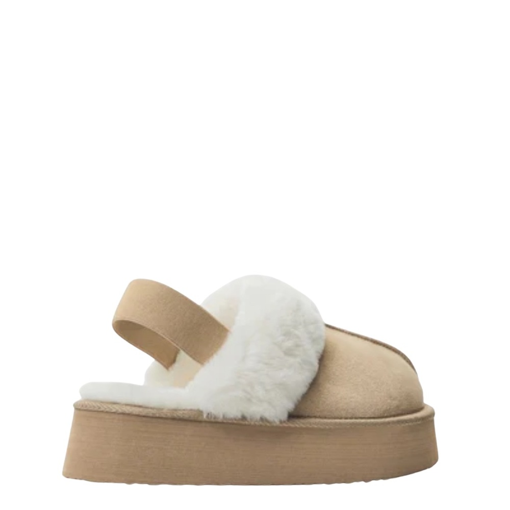 •Levaine• Platform Faux Suede Fur Lined Cozy Mule - Picture 2 of 4